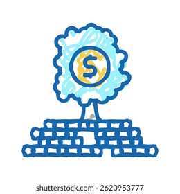 prosperidade financeiro liberdade dinheiro doodle ícone esboço vetor. prosperidade financeiro liberdade dinheiro sinal. isolado símbolo ilustração
