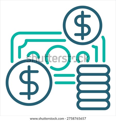 Prosperity Glyph Black Single Icon Illustration