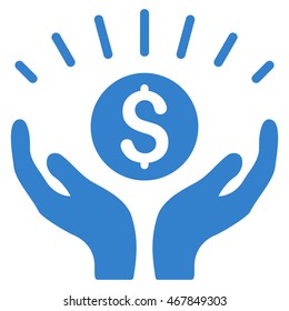 Prosperity icon. Vector style is flat iconic symbol with rounded angles, cobalt color, white background.