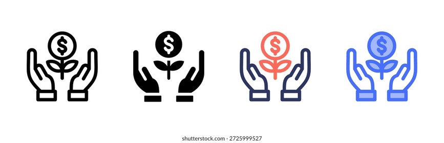Conjunto de Ícones de Vários Estilos de Prosperidade