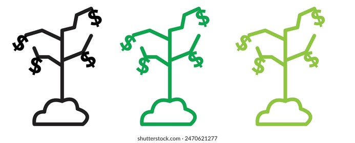 Prosperity Tree Icon Signifying Wealth Accumulation, Investment Success, and Financial Health