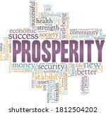 Prosperity vector illustration word cloud isolated on a white background.