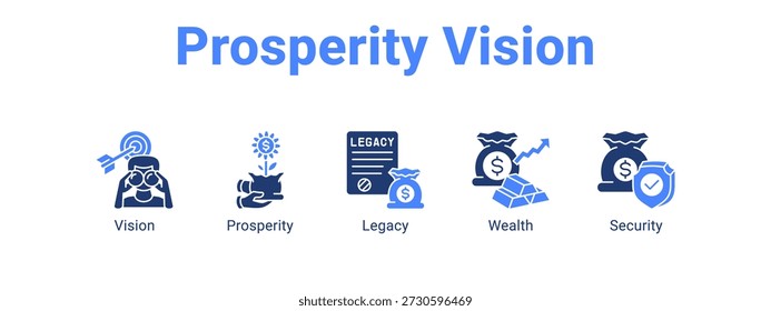 Prosperity Vision web banner icon vector illustration concept , with icon of Vision, Prosperity, Legacy.