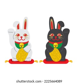 prosperous business invitation rabbit illustration material