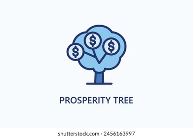 Prosperrity tree vector, icon or logo sign symbol illustration