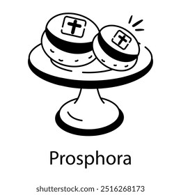 A prosphora icon in doodle style 
