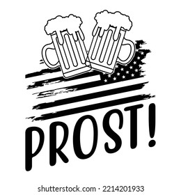 Prost ! American Flag T-shirt design