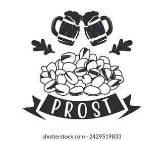 prost coffee typography t-shirt design