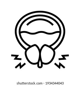 prostate blocking urine canal line icon vector. prostate blocking urine canal sign. isolated contour symbol black illustration