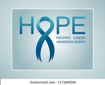 Prostate Cancer Awareness Background. Blue ribbon awareness symbol