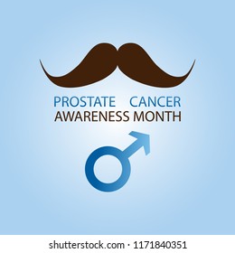 Prostate Cancer Awareness Background. Blue mars awareness symbol