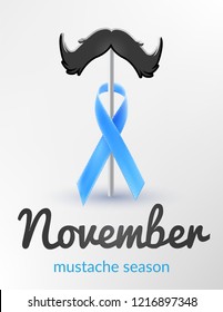 Prostate cancer awareness  blue ribbon month november 