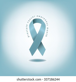 Prostate cancer awareness blue ribbon design. EPS 10 vector royalty free stock illustration 