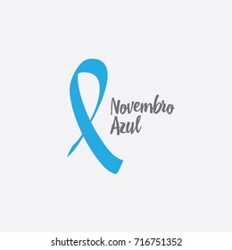 Prostatakrebs Awareness-blue Ribbon (Novembro Azul auf Portugiesisch)