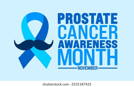 Prostate Cancer Awareness Month background or banner design template is observed every year in November. Holiday concept. Template for card, poster, placard, template.