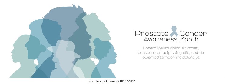 Prostate Cancer Awareness Month banner. Card with place for text.	