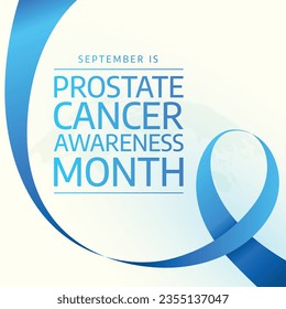 Prostate Cancer Awareness Month design template good for celebration usage. blue ribbon design template. flat ribbon design. vector eps 10.