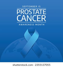 Prostate Cancer Awareness Month design template good for celebration usage. blue ribbon design template. flat ribbon design. vector eps 10.