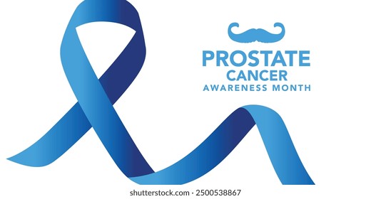 Prostate Cancer Awareness Month design template good for celebration usage. ribbon and mustache for man concept design template. flat ribbon design. vector eps 10.