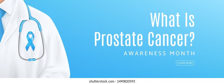 Prostate Cancer Awareness Month Horizontal Banner Stock Vector (royalty 