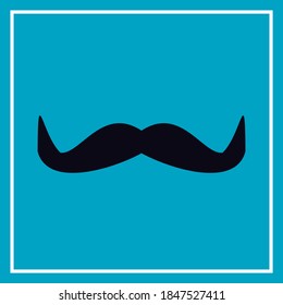 Prostate cancer awareness month. Men's health concept. Mustaches and blue ribbon background. Place your own text on this poster.