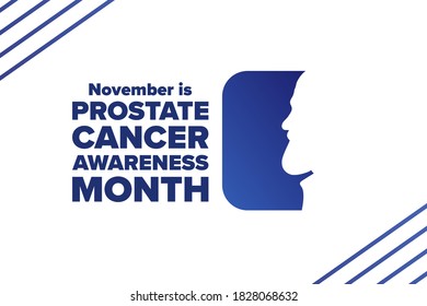 Prostate Cancer Awareness Month. No shave november. Holiday concept. Template for background, banner, card, poster with text inscription. Vector EPS10 illustration