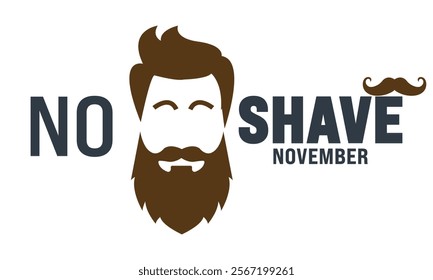 Prostate Cancer Awareness Month. No shave november.Holiday concept. suitable for placard, background,Greeting Card, Poster design template with text inscription, standard Social Media Post.