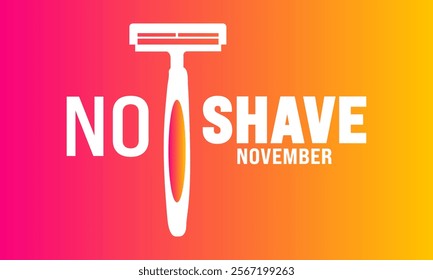 Prostate Cancer Awareness Month. No shave november.Holiday concept. suitable for placard, background,Greeting Card, Poster design template with text inscription, standard Social Media Post.