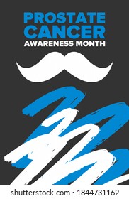 Prostate Cancer Awareness Month in November. Men's Health concept. Medical health care and awareness design. Poster, card, banner and background. Vector illustration