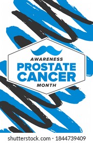 Prostate Cancer Awareness Month in November. Men's Health concept. Medical health care and awareness design. Poster, card, banner and background. Vector illustration