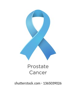 Prostate Cancer awareness month in September. Light Blue color ribbon Cancer Awareness Products. Vector illustration. White isolated.