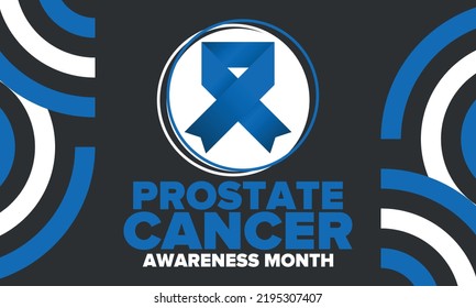 Prostate Cancer Awareness Month in September. Blue september. Men's Health concept. Medical health care and awareness design. Poster, card, banner and background. Vector illustration
