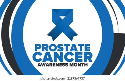 Prostate Cancer Awareness Month in September. Blue september. Men's Health concept. Medical health care and awareness design. Poster, card, banner and background. Vector illustration