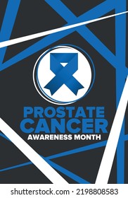 Prostate Cancer Awareness Month in September. Blue september. Men's Health concept. Medical health care and awareness design. Poster, card, banner and background. Vector illustration