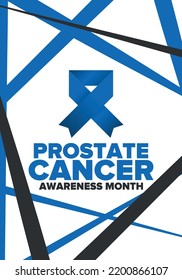 Prostate Cancer Awareness Month in September. Blue september. Men's Health concept. Medical health care and awareness design. Poster, card, banner and background. Vector illustration