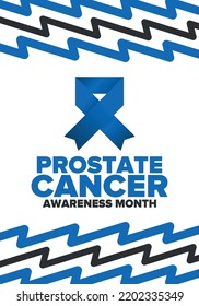 Prostate Cancer Awareness Month in September. Blue september. Men's Health concept. Medical health care and awareness design. Poster, card, banner and background. Vector illustration