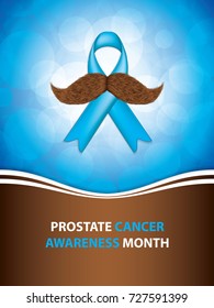 Prostate Cancer Awareness Month.Cancer Ribbon Background.Vector illustration.