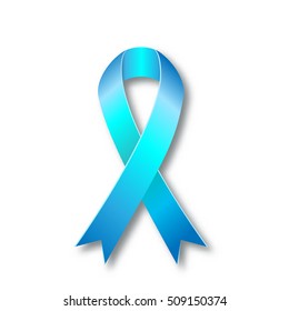 prostate cancer awareness vector icon of blue satin ribbon