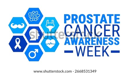Prostate Cancer Awareness Week background, banner, card or poster design template is observed every year during September, to raise awareness about the mission. Vector illustration.