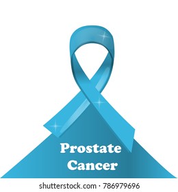Prostate Cancer Blue Awareness Ribbon Background. World Prostate Cancer Day concept. In healthcare concept. Prostate cancer awareness month. Vector Illustration.