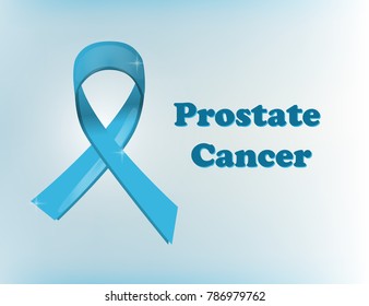 Prostate Cancer Blue Awareness Ribbon Background. World Prostate Cancer Day concept. In healthcare concept. Prostate cancer awareness month. Vector Illustration.