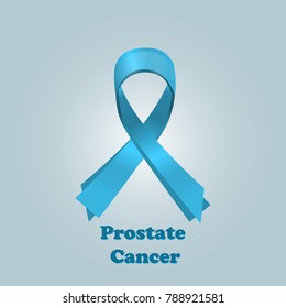 Prostate Cancer Blue Awareness Ribbon Background. World Prostate Cancer Day concept. In healthcare concept. Prostate cancer awareness month. Vector Illustration.