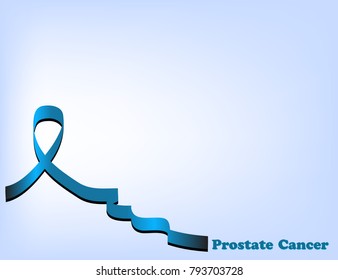 Prostate Cancer Blue Awareness Ribbon Background. World Prostate Cancer Day concept. In healthcare concept. Prostate cancer awareness month. Vector Illustration.