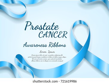 Prostate cancer blue ribbon awareness. Minimal abstract vector illustration. The Light blue Awareness Ribbons of Prostate cancer