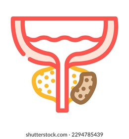 prostate cancer color icon vector. prostate cancer sign. isolated symbol illustration