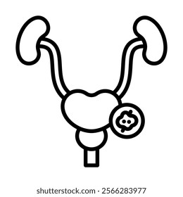Prostate Cancer icon line vector illustration