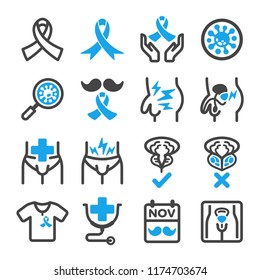 Prostate Cancer Icon Set