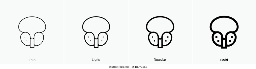 Symbol für Prostatakrebs. Dünnes, helles Design im regulären und kühlen Stil, einzeln auf weißem Hintergrund