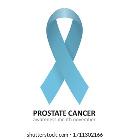 Prostate Cancer Light Blue Ribbon Vector