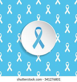 Prostate cancer ribbon awareness seamless pattern. Vector illustration.